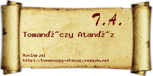 Tomanóczy Atanáz névjegykártya